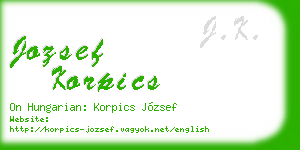 jozsef korpics business card